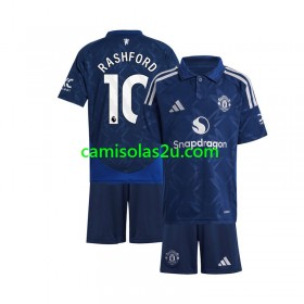 Camisolas de futebol Manchester United Marcus Rashford 10 Criança Equipamento Alternativa 2024/25 Manga Curta